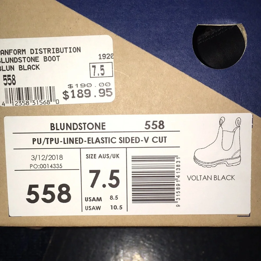 New With Box Blundstone Pull-on Boots Voltan Black - Picture 6 of 6